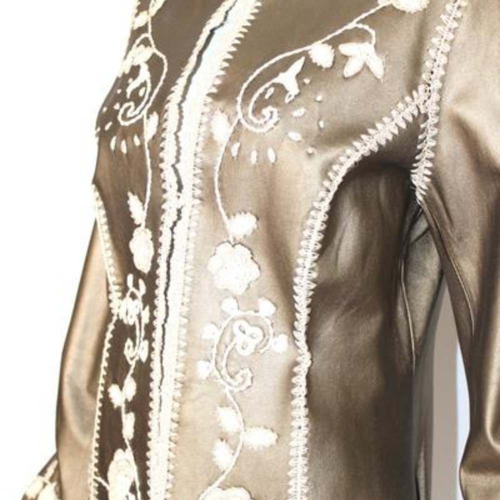 Oscar by Oscar de la Renta Bronze Leather Stunning - Picture 7 of 8